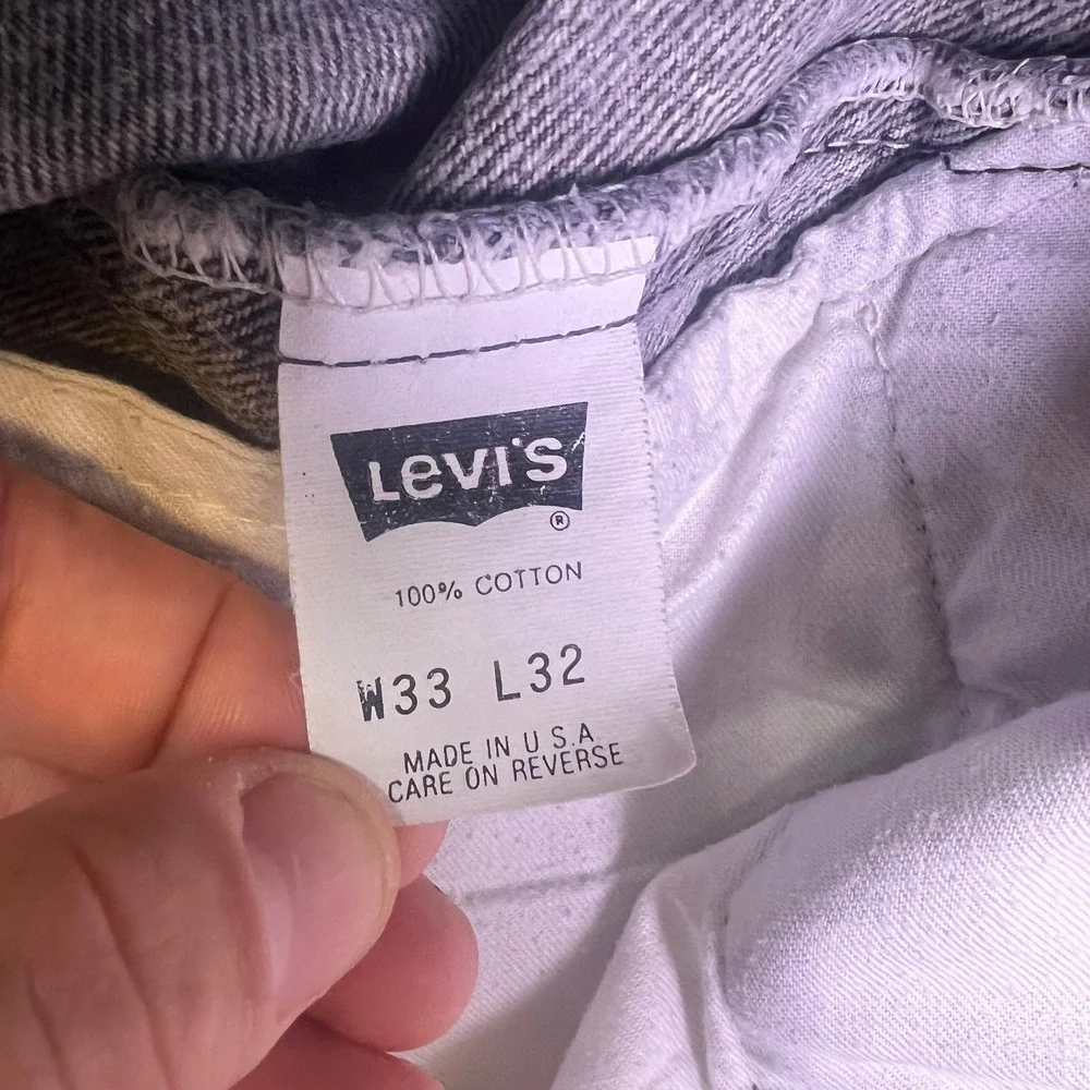 Vintage 80s Levis 505 Jeans Mens 31x31 Acid Wash Grey Made in USA Straight Leg